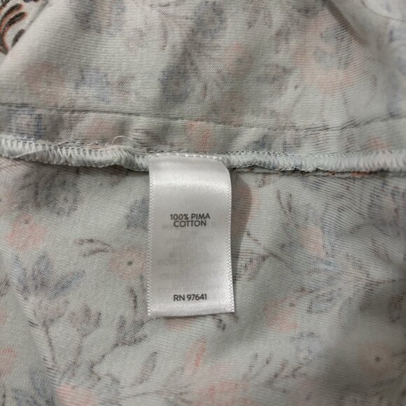 J Jill Pima Cotton 3/4 Sleeve Scoop Neck Tee Floral Size 2X - Picture 8 of 9